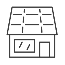 Solease Zonnepanelen icon Huis dak met zonnepanelen